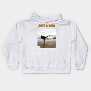 Karate Girl, Just a girl Kids Hoodie